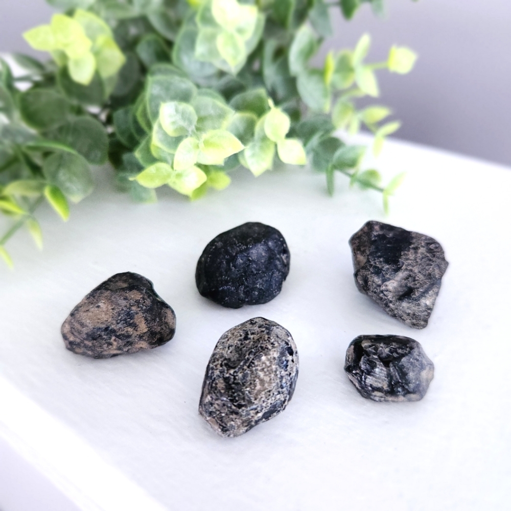 5 apache tears - black rocks stones crystals